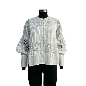 Blusa Elegante para Mujer, Camisa de Algodón Dobby de Manga Larga con Ajuste Cómodo para Uso Casual, Fiestas y Oficina - Product Image 1