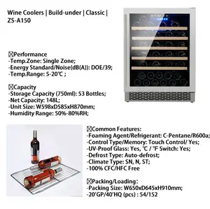 Cellar Freestanding Red Wine Cellar Cooler Cold Coal Refrig Beech Rack Outdoor Built In Compressor Refrigerator Fridge Winecooler