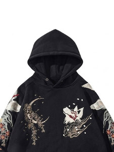 Sweat à capuche personnalisé brodé, 100 % coton épais, coupe oversize, en molleton bouclette, style streetwear, vierge, vente en gros OEM ODM - Product Image 5