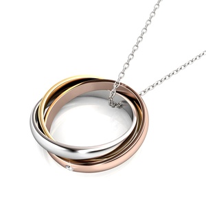 Ciondolo ad anello multicolore impreziosito da <span class=keywords><strong>gioielli</strong></span> in cristalli <span class=keywords><strong>Swarovski</strong></span> collana placcato oro 18K <span class=keywords><strong>donna</strong></span> per regalo o festa - Product Image 5