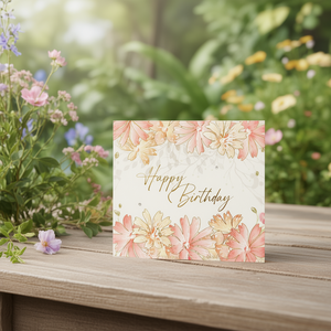 Cartes de vœux d'anniversaire avec des fleurs fraîches pour exprimer des vœux et des sentiments - Product Image 3
