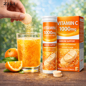 Tabletas Efervescentes de Vitamina C 100% Naturales de Marca Privada OEM <span class=keywords><strong>para</strong></span> Adultos y Adolescentes - Suplementos Vitamínicos Veganos con Sabor Personalizado - Product Image 1
