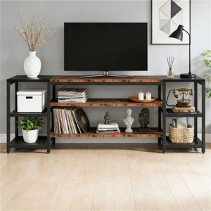 Mobile TV dal Design Industriale con Espositore Unico e Scaffale Portaoggetti - Product Image 2