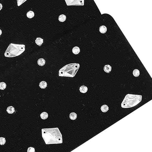 Bonnet en tricot noir personnalisé avec strass en cristal tendance, doux et élastique, à revers, pour homme, accessoires d'hiver pour temps froid - Product Image 4