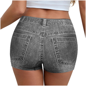 Distressed Denim Jeans Shorts Front Back Pockets Jeans Plus Size Regular Fit Denim Outerwear Spring Autumn Shorts For Lady - Product Image 5