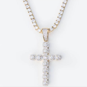 จี้กางเขนเงินแท้ 925 ประดับเพชรโมอิสซาไนต์ VVS ขนาดเล็ก สร้อยคอแบบ Ice Out เครื่องประดับจี้เพชรโมอิสซาไนต์รูปกางเขน - Product Image 6