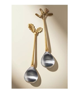 Cuillères en métal à manche torsadé, finition miroir argenté, élégantes pour desserts et thé, ensemble de couverts de table - Product Image 1