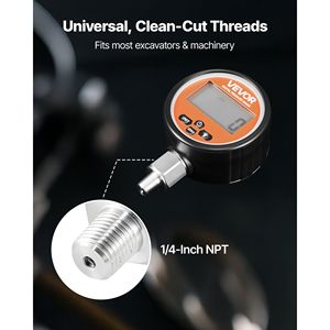 Manomètre numérique de pression hydraulique 0-10000 PSI (0-700 Bar) avec base NPT 1/4 pouce - Product Image 4