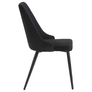 Sillas de Comedor Modernas Negras, Tapizadas en Tela, con Patas de Metal con Recubrimiento de Polvo Negro, Respaldo Alto para Cocina - Product Image 3