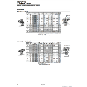 Raccords instantanés SMC Pneumatics KQG2L12-G03-F pièces pneumatiques - Product Image 1