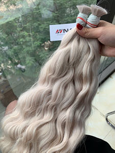 Precio al por mayor Extensiones de cabello a granel Raw 60 ASH Bundles Donor Hair Double Drown 100 gramos Toda la longitud - Product Image 5