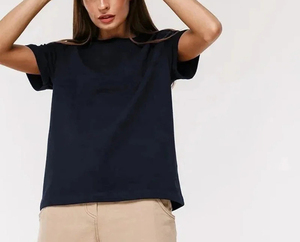 High Quality <b>Women</b> Streetwear Fashionable Jersey T-Shirts Short Sleeves Summer 100% Cotton Breathable Eco-Friendly Appliques - Product Image 1