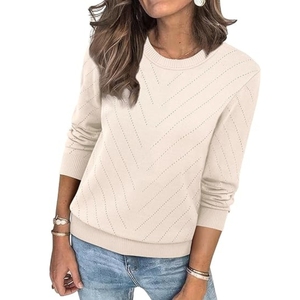 Womens <b>Sweaters</b> Crew Neck Long Sleeve Tops Knit Soft <b>Pullover</b> <b>Sweaters</b> Cozy Dressy Casual Shirts Fashion Clothing - Product Image 3