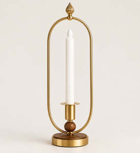 Candelabro Portátil de Acero de Lujo White Royals, Acabado Dorado Pulido de Primera Calidad, Estilo Vintage, Hecho a Mano, para Centro de Mesa - Product Image 1