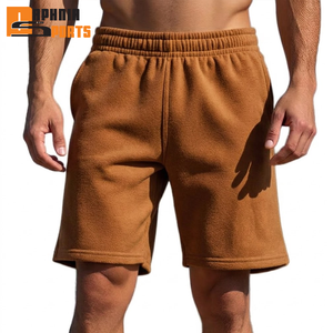 Custom Logo <b>Men's</b> Cotton Fleece Track <b>Shorts</b> Oversized Loose Fit with Drawstring Waist for Streetwear Summer Wear - Product Image 1