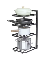 Rak Organizer Panci dan Wajan Dapur Logam Adjustable OEM/ODM Vietnam, Rak Penyimpanan Berdiri dari Baja Karbon