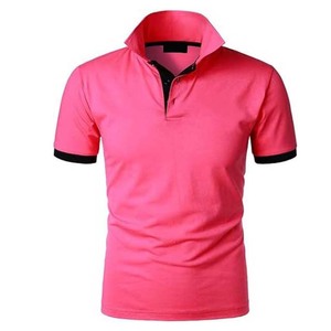 Polo à manches courtes pour homme, couleur unie, décontracté, boutonné devant, coupe classique, style tissé - Product Image 1
