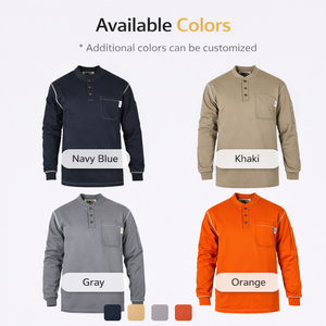 FR Knit <b>Fire</b> Retard Safety Workwear Customized Cotton Fireproof FRC Flame <b>Resist</b> Shirt Protective <b>Clothing</b> Level D Protection - Product Image 2