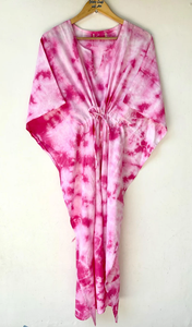 Nuevo Kaftán Naaz Textile de Lujo con Estampado Animal, Cuello en V, Cordón Ajustable, Manga Corta, Corte Evase, Estilo Indio, 100% Algodón, con Encaje, para Mujer, Verano - Product Image 4