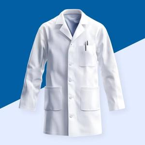 Unisex Canvas Lab <b>Coat</b> White Cotton Polyester Woven Hospital Uniform with Needle Detection Seamless Fusing for Research Students - Product Image 1