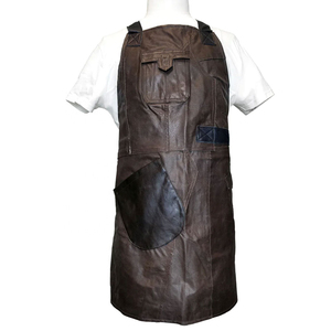 Tablier en soie réglable à suspendre autour du cou, avec logo personnalisé, poches, en toile, pour restaurant, travail, cuisine, gaufré, pour hommes - Product Image 5