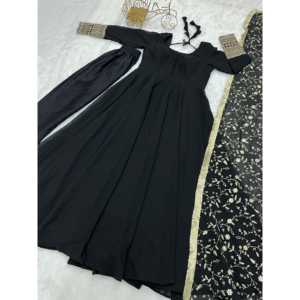 Vestido Anarkali DE BODA modesto de diseñador con Pent y Dupatta para ropa de fiesta - Product Image 2