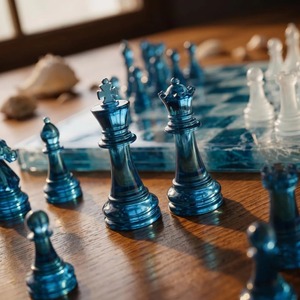 Jeu d'échecs artistique en résine fait main, style sportif, forme personnalisée, pour Thanksgiving et le Nouvel An, échiquier récréatif - Product Image 3