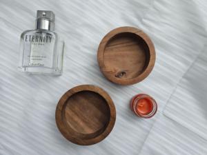 Cuenco de Madera Hecho a Mano de Primera Calidad para Velas |   Contenedor Rústico para Velas de Navidad, para Cera de Soja y Cera de Abeja - Product Image 1