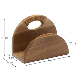 Porte-serviettes en bois naturel, porte-serviettes décoratif en bois d'acacia, porte-serviettes en papier pour la décoration de table, fabriqué au Vietnam - Product Image 2