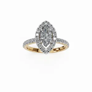 Nouvelle collection - Bague solitaire en diamant de forme marquise cultivé en laboratoire en or jaune 18 carats - Certifié IGI - Pureté VVS - Luxe pour femmes - Product Image 1
