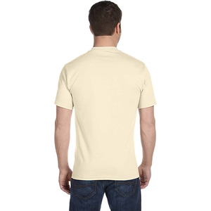 T-shirt en coton uni à col en V pour homme, coupe classique, décontracté, manches courtes, jersey tricoté - Product Image 3