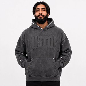 Proveedor Mayorista de Sudaderas Personalizadas para Hombre, 380gsm, Felpa, Hombros Caídos, Producción de Marca para Compradores Minoristas en EE. UU. - Product Image 2
