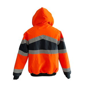Wholesale High Visibility Safety <b>Hoodie</b> 1 <b>Orange</b> Super Quality Factory OEM Logo Custom Work Uniform Reflective Safety <b>Hoodie</b> - Product Image 2
