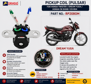 Bobina de encendido Honda Twister Dream Yuga CB Shine 125 BS4, calidad de exportación para repuestos de motocicletas en India, Orado. - Product Image 3