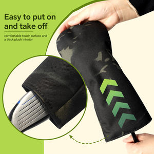 Housse de tête de club de golf en cuir PU imperméable, conçue sur mesure, avec logo brodé et fermeture élastique - Product Image 6