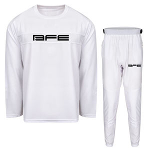 Conjunto de ropa exterior de punto de buena calidad, camisa blanca y pantalón con cintura elástica, conjunto de ropa exterior de punto acolchado para snowboard. - Product Image 1