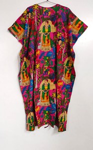 Cotton Hand Block Printed Causal Summer <b>Kaftan</b> Cotton 100% Hand Block Printed <b>Kaftan</b> Printed Cotton <b>Kaftan</b> <b>Beach</b> Wear - Product Image 2