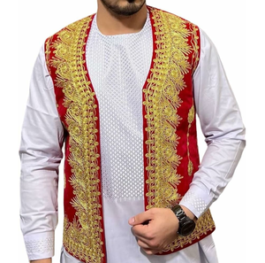 Traje de 2 Piezas Salwar Kameez Afgano Tradicional para Hombre, Diseño Personalizado, Ropa de Boda Transpirable, Vestido Afgano - Product Image 5
