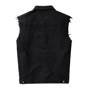 Gilet en jean vintage pour femme, décontracté, couleur unie, boutonné sur le devant, délavage clair, coton, taille haute, coupe ajustée, style automne, respirant - Product Image 6