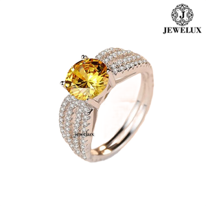 Meilleur prix pour une bague de fiançailles en or massif 18 carats pour femme avec un diamant rond taille brillant serti à griffes, bijoux fins classiques - Product Image 2