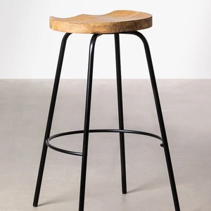 Taburete alto Vandana Amber Detail de 75 cm en madera Darcko - Product Image 4