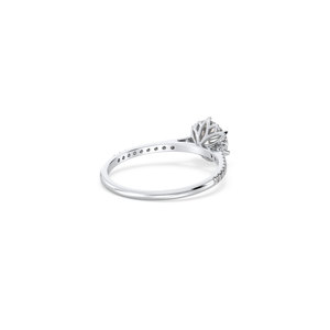 Bague de fiançailles solitaire classique REYES à coupe ronde en argent sterling 925, moissanite certifiée GRA, bagues de promesse de mariage pour elle - Product Image 4