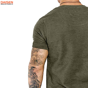 Camiseta de hombre con logo personalizado, corte ajustado, color liso, manga corta, informal, transpirable, de algodón, venta al por mayor, OEM, ODM, ropa. - Product Image 6