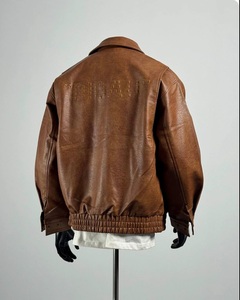 Custom Leather <b>Jackets</b> Custom Letter Embossed Logo Pu <b>Mens</b> Leather <b>Jackets</b> Bomber Leather <b>Jacket</b> for <b>Men</b> - Product Image 3