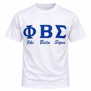 Camiseta Phi Beta Sigma blanca de manga corta con cuello redondo y gráfico de letras griegas, ropa informal de fraternidad universitaria para hombre, de algodón - Product Image 3