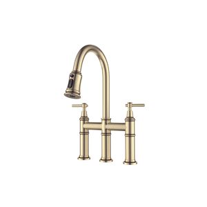 Rubinetto da Cucina a 3 Fori in Ottone Lucidato con Finitura in Acciaio Inossidabile per Uso Domestico - Product Image 3