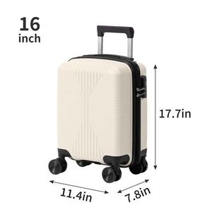 Valigia Trolley Lussuosa 5-in-1 in PP, Senza Lucchetto TSA, Leggera, 12in 16in 20in 28in, Design alla Moda con Rete Bianca - Product Image 6