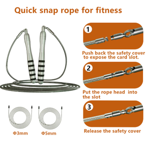 Corde à sauter en fil d'acier avec roulement, longueur réglable 2,5 m, équipement de fitness unisexe pour l'exercice à domicile - Product Image 3