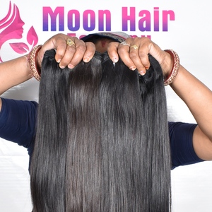 Extensions de cheveux humains 100% naturels, couleur noire, lisses, avec cuticules alignées, prix abordable - Product Image 6