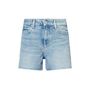 Shorts de mezclilla azul claro de cintura alta para hombre, casuales, de algodón lavado, con cierre de botones. - Product Image 4